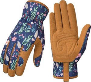 Pleneal Gardening Gloves for Women - Leather Garden Gloves Thorn Proof