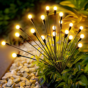 Solar Firefly Garden Lights (2-Pack) – 20 LED Swaying Outdoor Lights, Waterproof for Yard & Pathway
