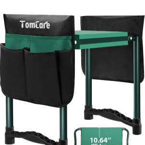 TomCare Garden Kneeler & Seat – Extra Wide, Foldable Bench with Tool Pouches